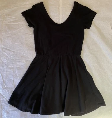 John Galt Brandy Melville Black Stretch Mini Dress Scoop Back Cap Sleeve OS - Image 1 of 4