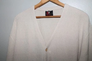 Maglione cardigan vintage Arnold Palmer beige nonna L Kurt Cobain grunge - Foto 1 di 4