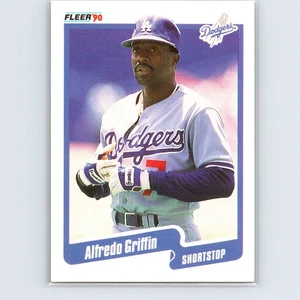 1990 Fleer Alfredo Griffin #395 Los Angeles Dodgers - Picture 1 of 2