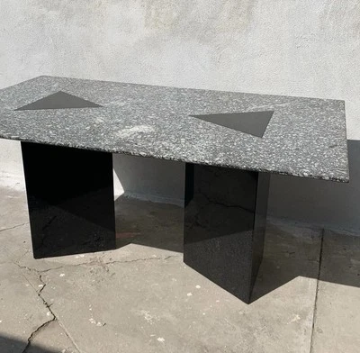 Mesa de comedor/escritorio italiano vintage años 70 granito mármol  Foto 1 de 4