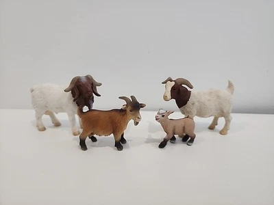 Schleich 13258 13259 Boer Billy & Nanny Goat Farm Life RETIRED + Mini Nanny  - image 1 of 4