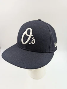 Baltimore Orioles O's New Era 59FIFTY Größe 7 1/8 eng anliegende Mütze dunkelblau mit weiß - Bild 1 von 8