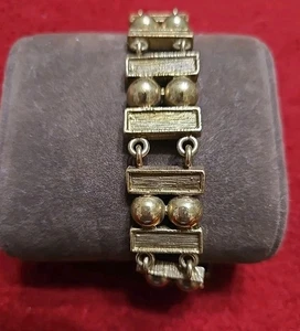 Vintage Bronzefarbenes Armband Made In Finland 7" mit Sicherheitskette Finnisch - Bild 1 von 11