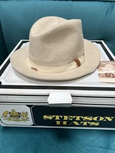 1950’s Stetson Felt and Hide Vintage Fedora Size 7 Original Box and Brochure - Bild 1 von 10