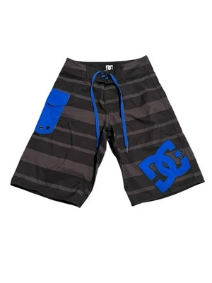 DC Shoes Board Shorts Niños Talla 24 Azul Negro Carga Cordón 10 pulgadas Entrepierna Foto 1 de 4
