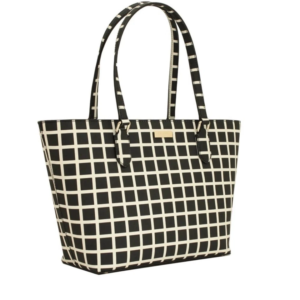 Bolso/cartera Kate Spade “Dally” negro/marfil a cuadros Foto 1 de 4