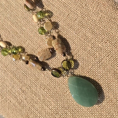 Collar Colgante Lia Sophia SANIBEL Y2K Aventurina Unakita Boho Cuentas Piedras Nuevo con Etiquetas Foto 1 de 4