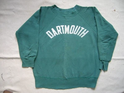 Moletom verde vintage Dartmouth College início dos anos 1960 antigo - Imagem 1 de 4