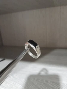 Silver Mens/Unisex Signet Ring 925,size 19.5mm,Black Stone - Picture 1 of 14