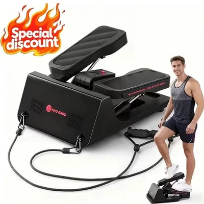 300LBS Hydraulic LCD Monitor Exercise Mini Stepper w/Resistance Bands,Halloween - Image 1 of 4