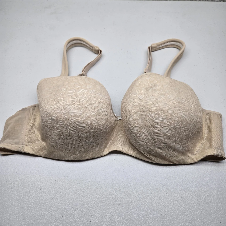 Sujetador Cacique Mujer 42C Beige Floral Ligeramente Forrado Balconette Encaje Foto 1 de 4