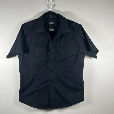 Camisa táctica 5.11 para hombre mediana azul marino Ripstop utilitaria trabajo bolsillos ocultos Foto 1 de 4