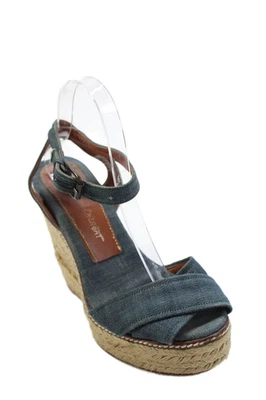 Jean Michel Cazabat женщин джинсовой ткани Espadrille деталь на танкетке каблуки синий размер 10 - Изображение 1 из 4