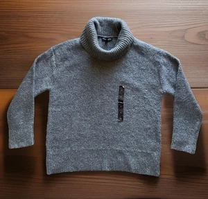 Neu mit Etikett Banana Republic Damen M grau Oversize Rollkragen Pullover Wolle Alpaka Mischung - Bild 1 von 12