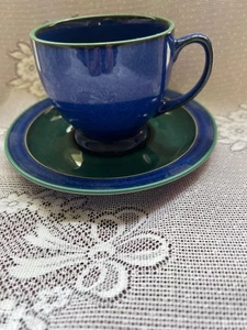 DENBY METZ BLUE GREEN CUP & SAUCER EXCELLENT CONDITION - Picture 1 of 5