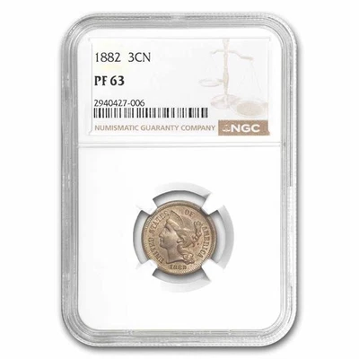 1882 Three Cent Nickel PF-63 NGC - Image 1 of 3