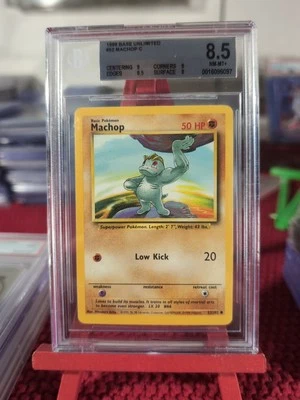 1999 Pokemon Base Set Unlimited Machop #52/102 BGS 8.5 Mint - Image 1 of 2