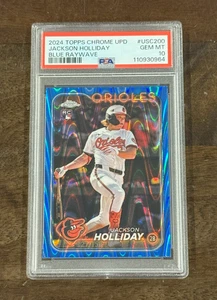 2024 Topps Chrome Upd Jackson Holliday Rookie Card RC Blue Refractor /150 PSA 10 - Bild 1 von 2