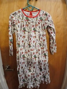 MÄDCHEN DR. SEUSS NACHTHEMD WEIHNACHTEN GRINCH GRÖSSE 8 FLEECEKLEID - Bild 1 von 3