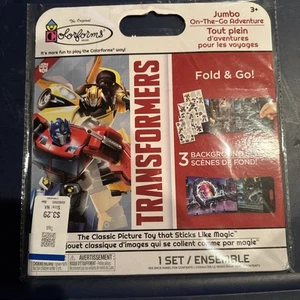 Transformers Colorform Fold & Go! Perfect for Road Trips! 70 "stickers" 3 Scenes - Picture 1 of 2