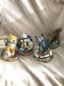 Danbury Mint Quotable Cats Sculpture Set of 4 Figurines Kitten Cat Figures AS IS - Picture 1 of 5