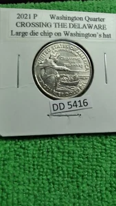 2021 P Washington Quarter ERROR "Huge" Die Chips on Washington Hat on Reverse - Picture 1 of 5
