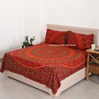 Elephant Mandala Printed Pure Cotton Queen Size Bed Sheet 2 Pillow Set Throw