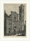 Neue Fassade des Domes in Florenz Santa Maria del Fiore Kuppel Holzstich E 19326