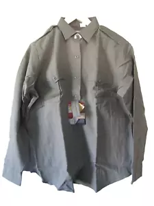 Flying Cross Womens 30 R Security Uniform Shirt Long Sleeve Deluxe Tropical Gray - Picture 1 of 9