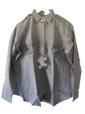 Flying Cross Womens 42 R Security Uniform Shirt Long Sleeve Deluxe Tropical Gray - Image 1 of 4