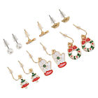6 Paar Weihnachts-Ohrringe Set Für Mädchen Legierung Weihnachtsbaum Ohrringe