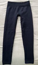 HUE L/XL Navy Blue Cozy Fleece Lined Ribbed Seamless Leggings