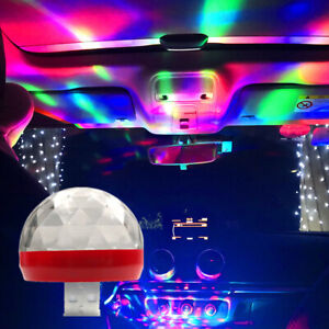 Colorful Music LED USB RGB Mini Car Interior Atmosphere Neon Lights Disco Lamps