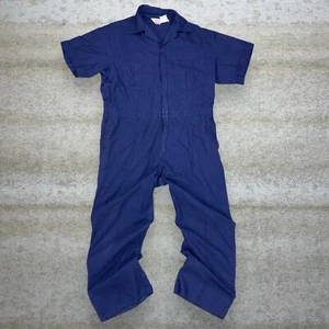 Vintage Walls Coveralls Baggy Wide Leg Fit Navy Blue Cotton Short Sleeve XL 90s - Picture 1 of 6