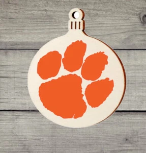 Clemson Tiger Paw Ornament (Wood) Clemson University - Clemson Tigers - Picture 1 of 9
