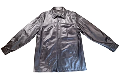 Abrigo gabardina City Jones New York 100 % cuero forrado 46 LARGO Foto 1 de 4