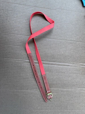 Old Navy CORAL & BROWN Skinny Stretch with Leather Trim Belt Size check measures - Image 1 of 3