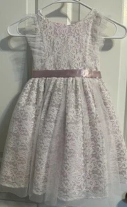 Biscotti Collezioni Girls Holiday Party Dress - Pink & White - Size 5 - Lace EUC - Picture 1 of 9