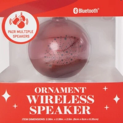 Bluetooth Christmas Ornament Wireless Speaker Red NIB - Image 1 of 4