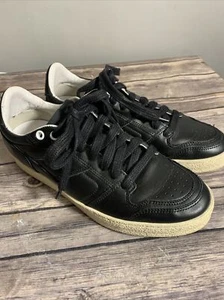 AMI PARIS Alexandre Mattiussi unisex black leather low-top sneakers Sz 38 men's  - Picture 1 of 5