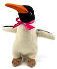Steiff Cosy Charly Penguin 1960s 70s ID Button Dralon Plush 25cm 10in Vintage