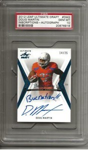 2012 LEAF ULTIMATE DRAFT #DM2 DOUG MARTIN INSCRIPTIONS AUTOGRAPH PSA 10 14/25