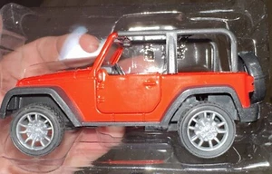 Diecast Jeep Wrangler 1/32 Pullback Auto Rosso NUOVO - Foto 1 di 6
