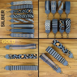 Breiter Leder Stoff Schulter Riemen Taschenriemen Trageriemen Umhängegurt J.Blau - Bild 1 von 13