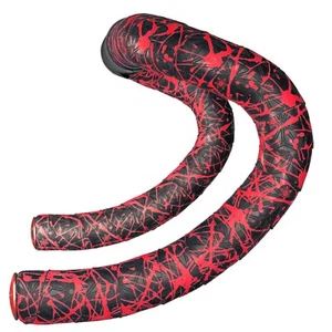 SUPACAZ Super Sticky Kush 2.5 mm Bicycle Handlebar Tape - Splat - Neon Red - Picture 1 of 7