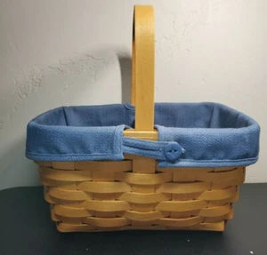 2002 Longaberger Basket with Blue Lining and Basket Divider - Picture 1 of 7