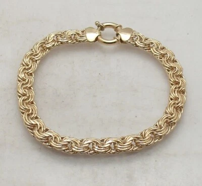 Lindo Brazalete Roseta Technibond Love Knot Chapado en Oro Amarillo 14K Plateado 8" Foto 1 de 4