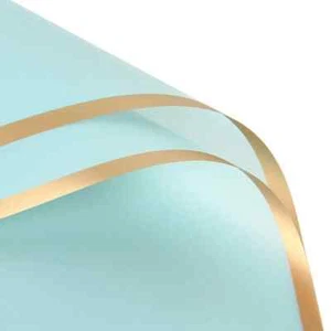 Korean-Style Floral Wrapping Paper Gold Trim DIY Craft & School Project Supplies - Picture 1 of 20