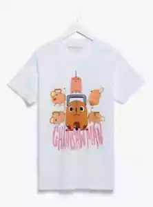 Camiseta Blanca Motosierra Hombre Pochita Retrato BoxLunch Exclusiva Para Hombre MEDIANA NUEVA CON ETIQUETAS - Imagen 1 de 11