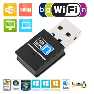 USB 2.0 WiFi Adapter 300M 2.4GHz WiFi Antenna RTL8192 Dual Band Network Card - Afbeelding 1 van 7
